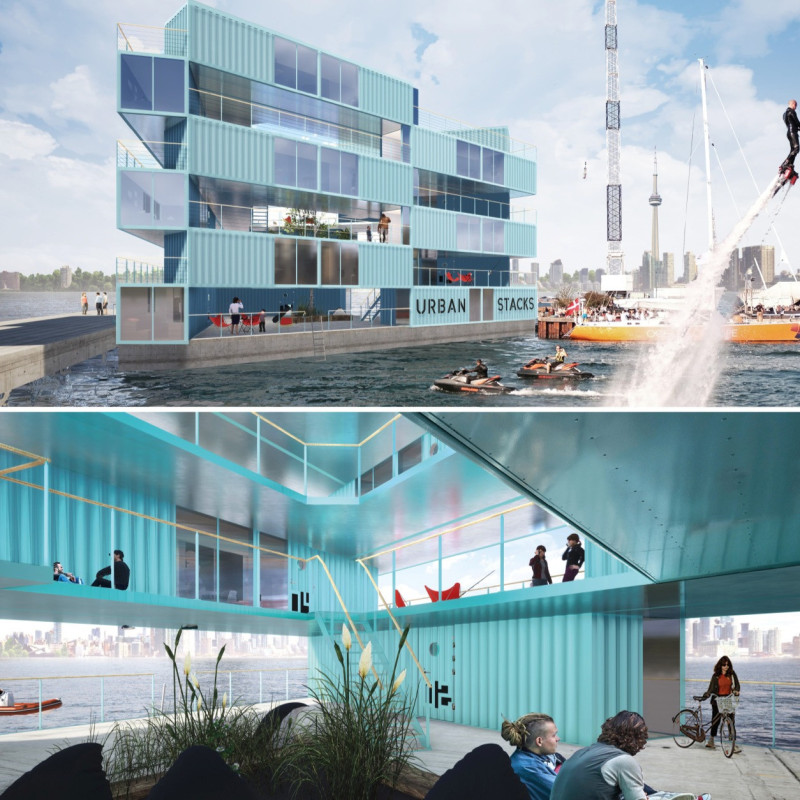 Modular Housing Crafted From Shipping Containers With Integrated Courtyards and Sustainable Materials  