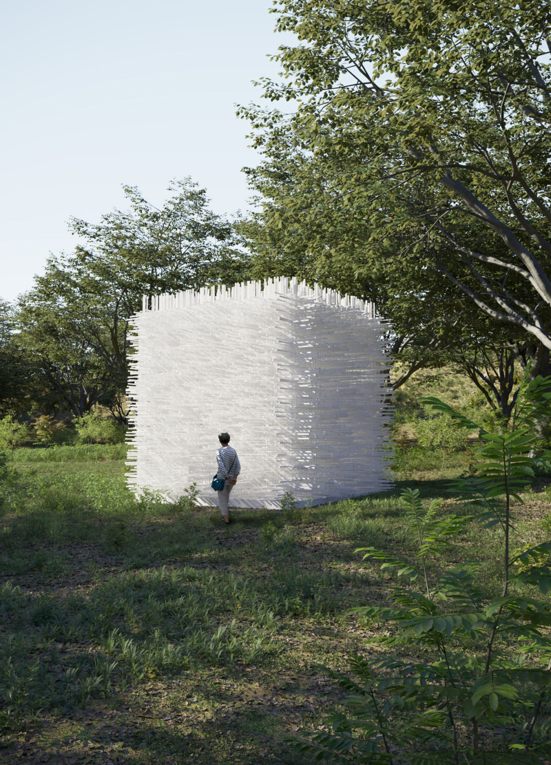Translucent Mesh and Geometric Simplicity Blend Natural Light in a Mindful Retreat  