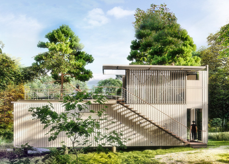 Charred Wooden Shingles and Double-Glazed Design in a Flexible Family Residence