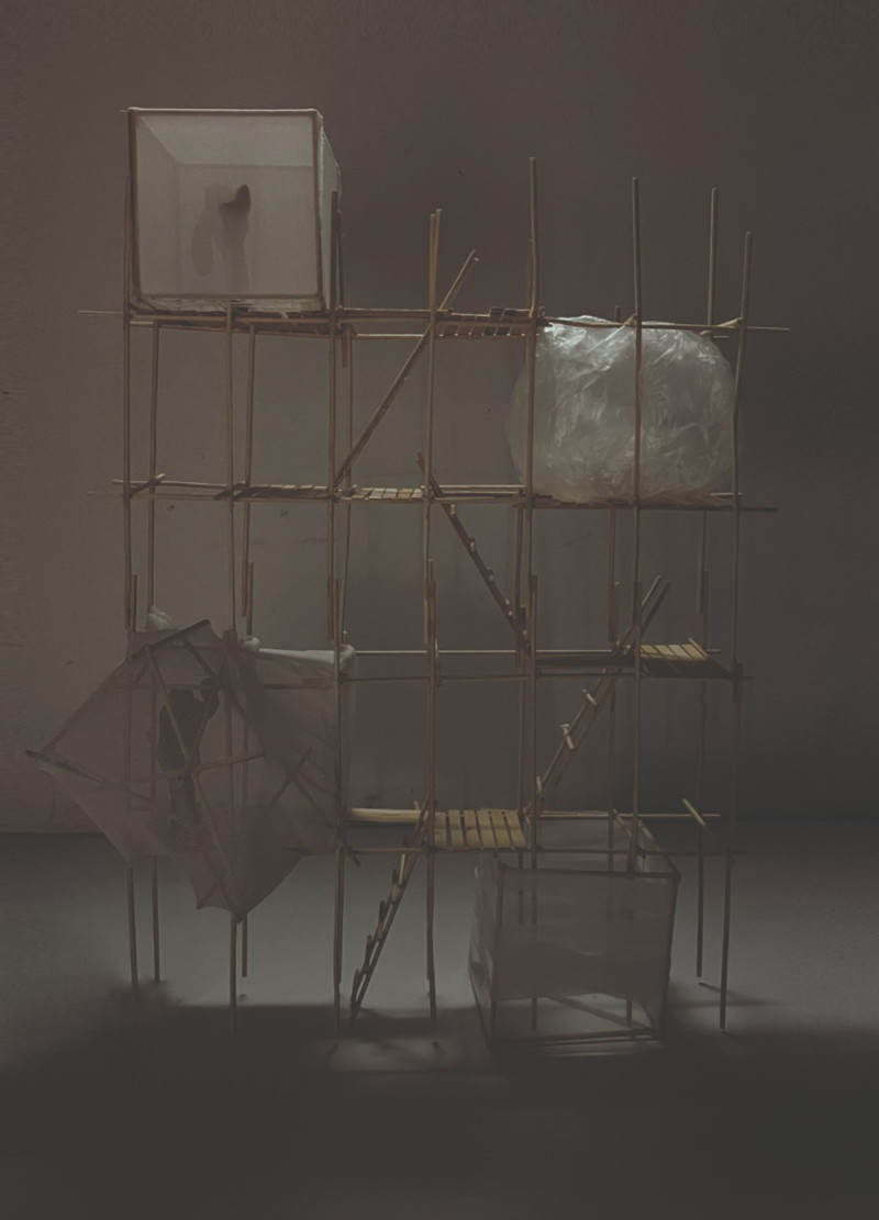 Translucent Plastics and Bamboo Constructs Forming a Tranquil Urban Retreat