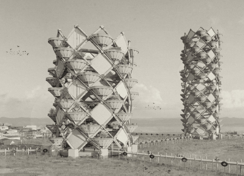Vertical Bamboo Structure Supporting Ecological Filtration in Urban Wetlands