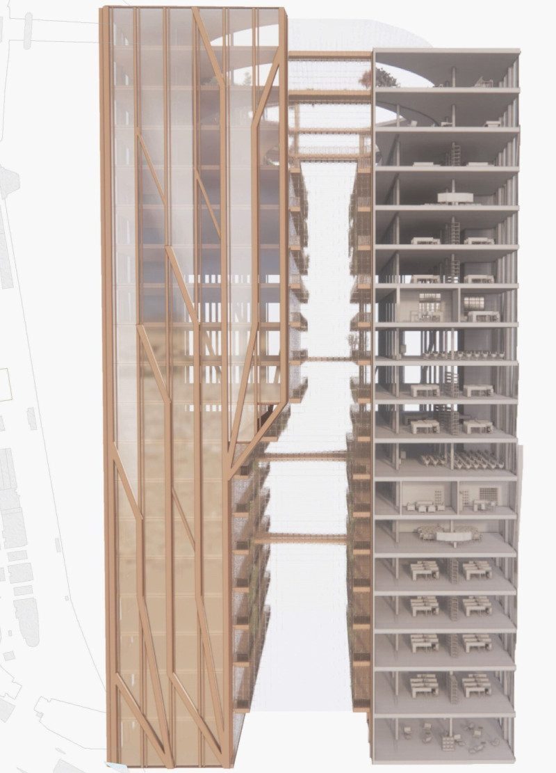 Cross-Laminated Timber and Living Walls Create Vertical Community Spaces  