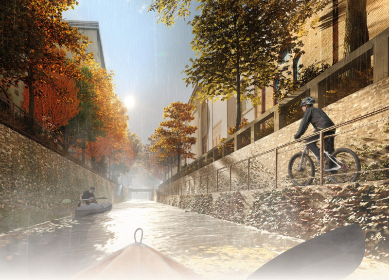 Vertical Gardens and Local Brick Revitalizing Canals for Community Spaces  