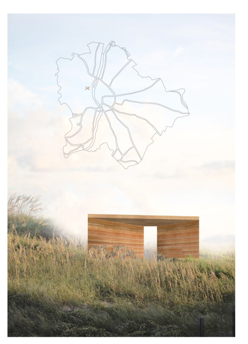 Rammed Earth Pavilion Showcasing Cross-Laminated Timber and Community Engagement