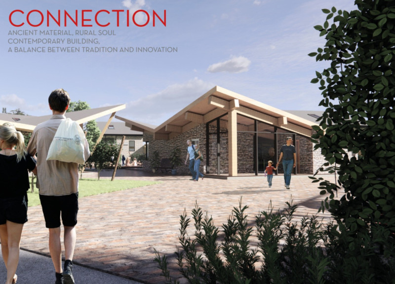 Cross-Laminated Timber Frame With Earth-Brick Walls for Sustainable Wine Experience  