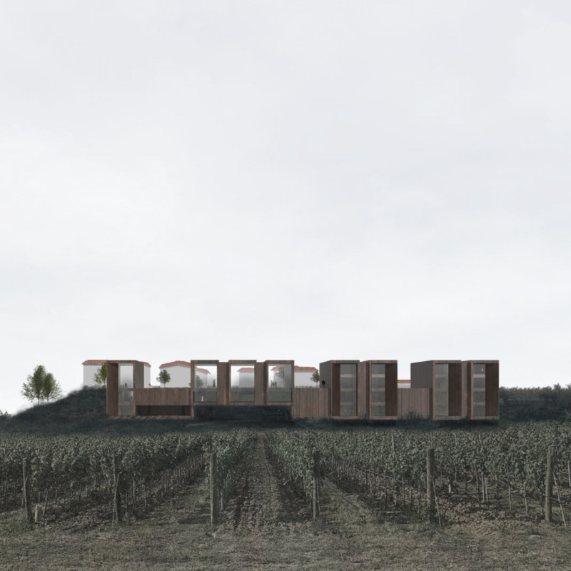 Corten Facades and Glass Unveil A Harmonious Retreat Within the Vineyard Landscape