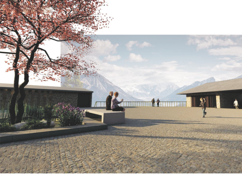 Charred Wooden Shingles and Natural Stone Foster Connection in Multifunctional Community Space  