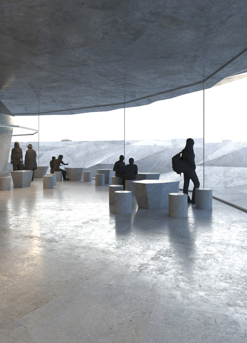 Water-Absorbing Concrete And Laminated Timber Unite In A Volcanic Landscape Coffee Shop