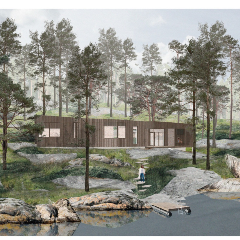 Sustainable Living in Naantali with Exposed Brick and Versatile Wood Cladding
