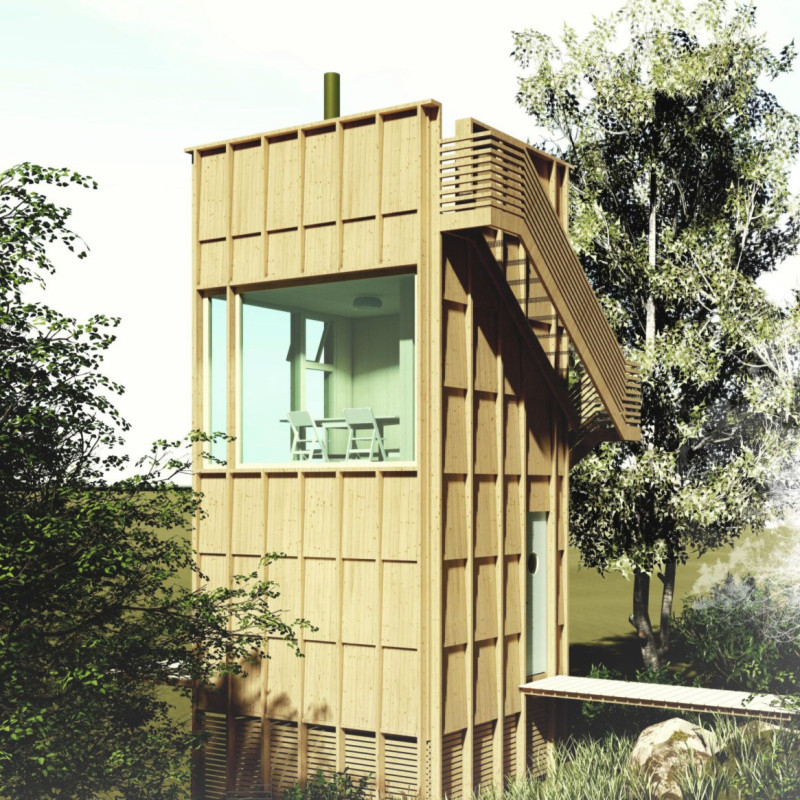 Charred Wooden Shingles and Cross-Laminated Timber Elevate Vertical Living Spaces  