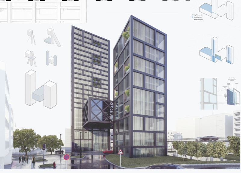 Charred Wooden Shingles and Glass Facades Unite in Vertical Community Living