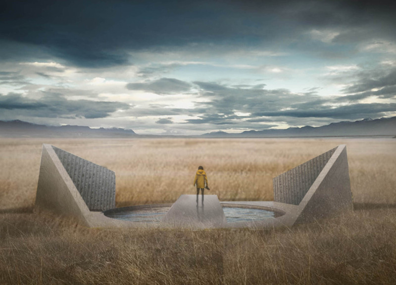 Reflective Glass and Charred Wood Create a Cinematic Pavilion in Iceland's Landscape  