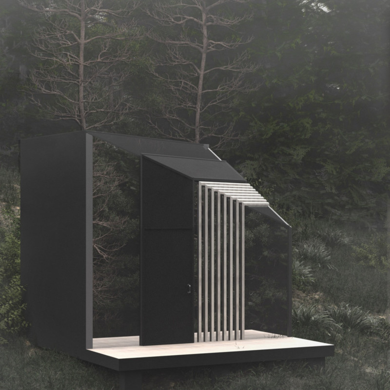 Sustainable Living in a Cube Constructed from Steel Frames and Large Glass Panels  