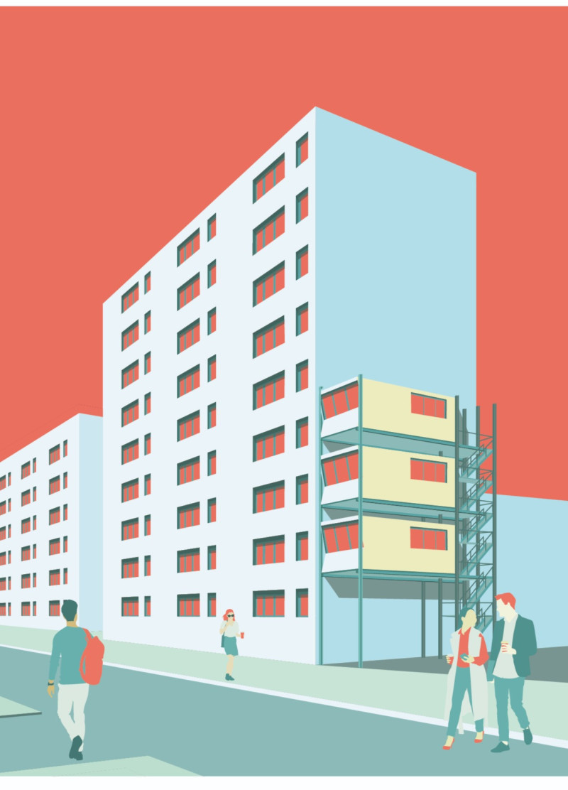 Vertical Expansion with Fiber-Cement Cladding and Sustainable Timber Construction in Urban Settings