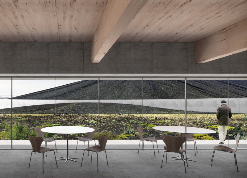 Cross-Laminated Timber Panels Embracing Volcanic Views in a Community Café