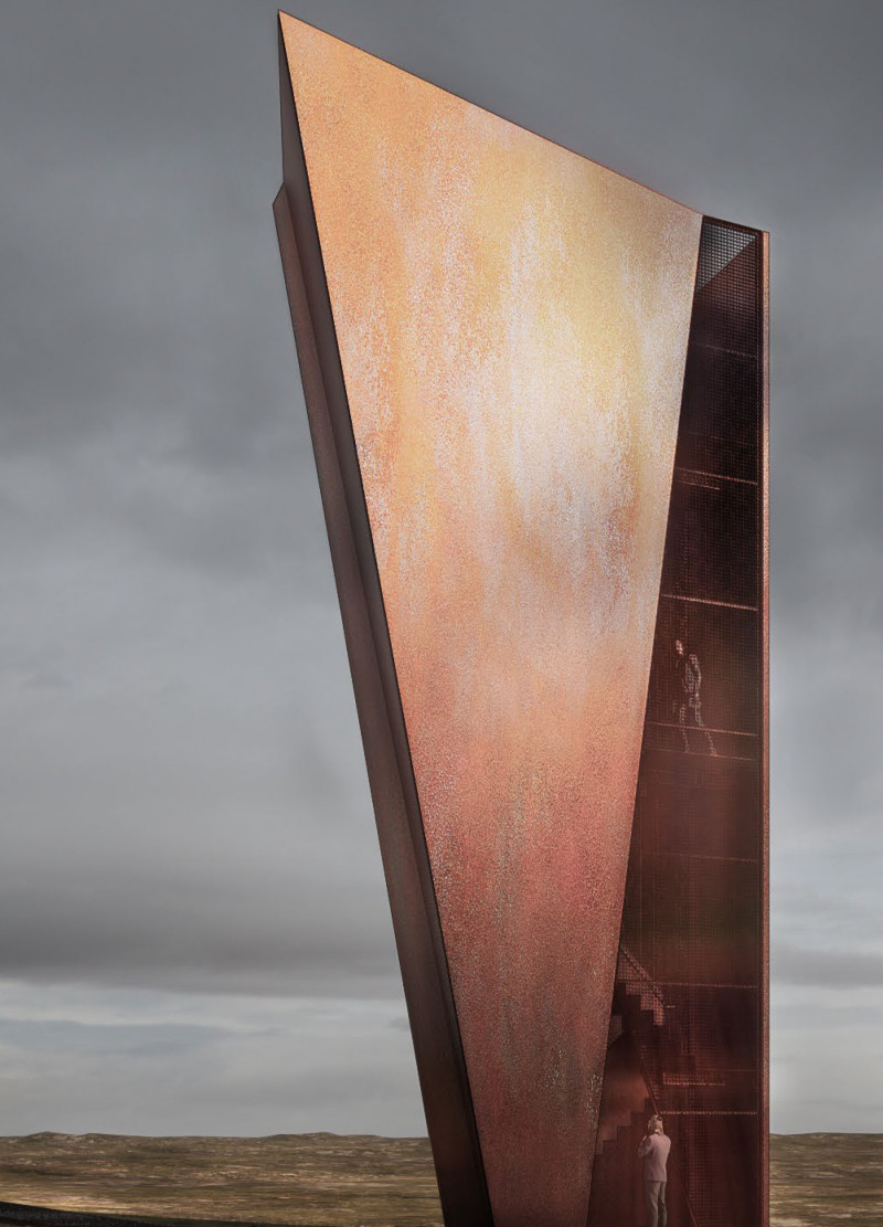Corten Steel Pavilion Embracing Pedestrian Connectivity and Geological Context in Iceland
