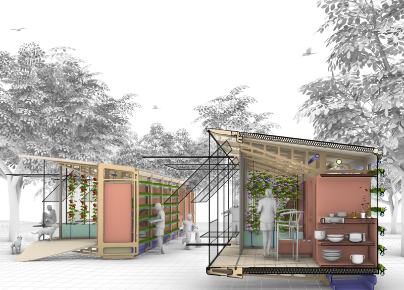 Hydrogen-Powered Hydroponic Living Within Cross-Laminated Timber Framework