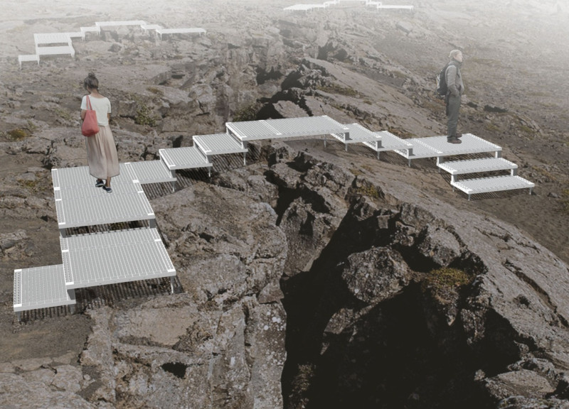 Sustainable Visitor Center Featuring Cross-Laminated Timber Panels and Basalt Stone Integration  