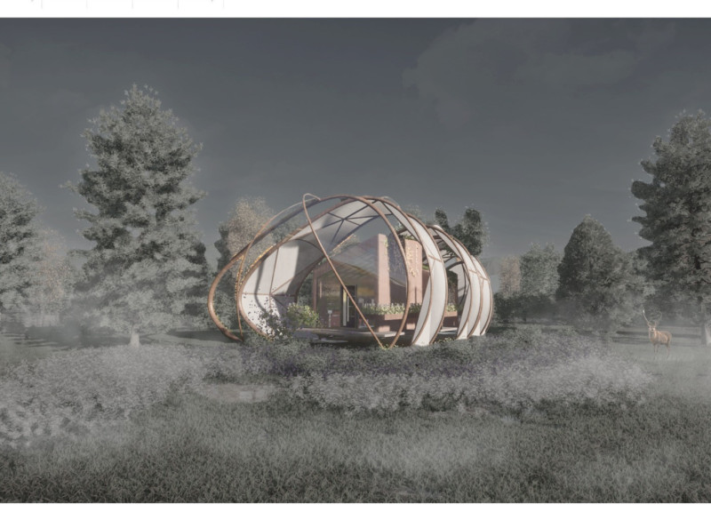 Flexible ETFE Shell Enveloping A Timber Retreat With Seasonal Adaptability 
