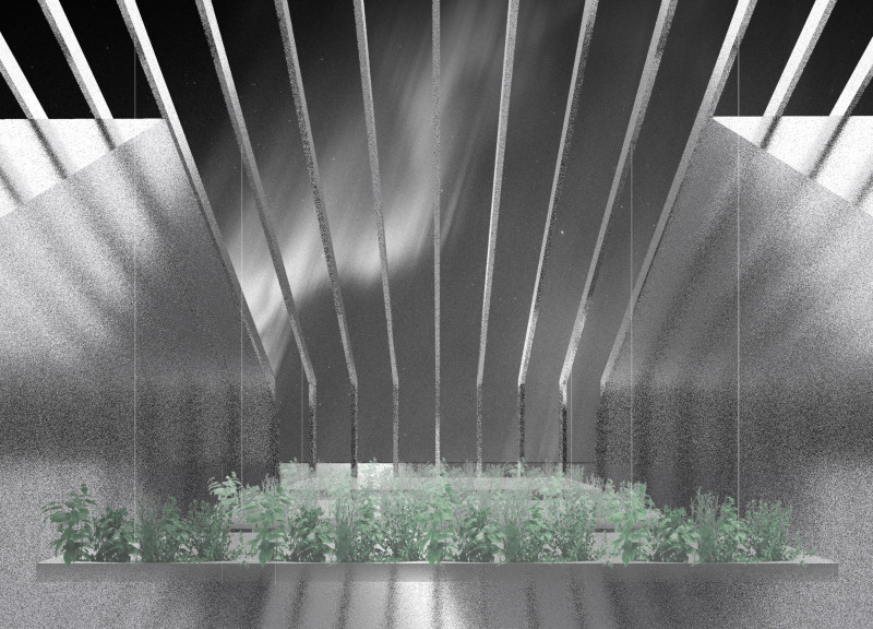 Permeable Metal Structure Enveloping Natural Gardens for Sustainable Dining Experience