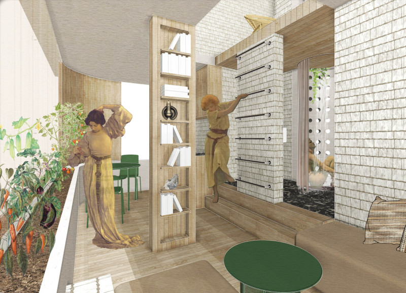 Mycelium-Infused Residence Featuring Water-Recycling Systems and Curvilinear Spaces