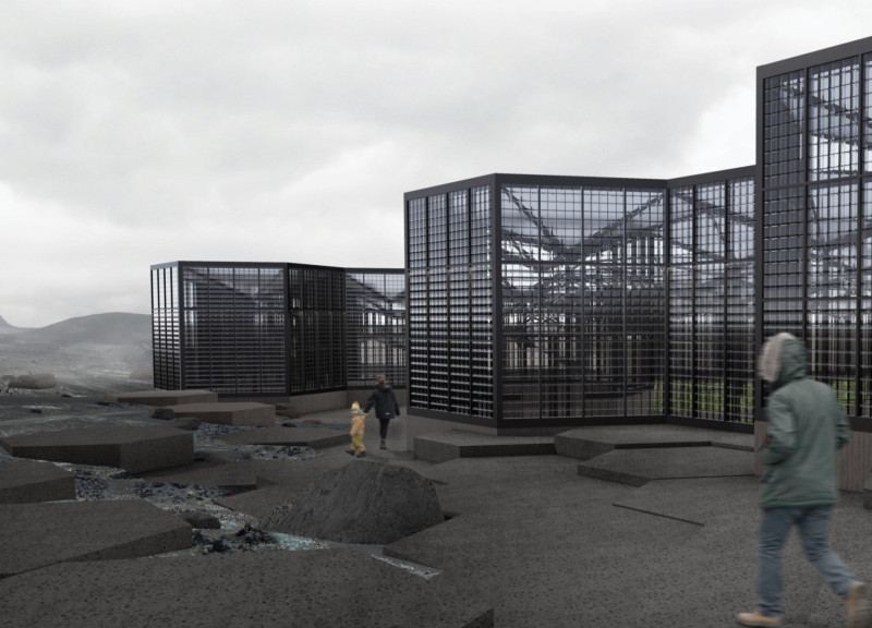 Geothermal Greenhouse Enclosed in Polycarbonate and Steel for Sustainable Dining Experience  