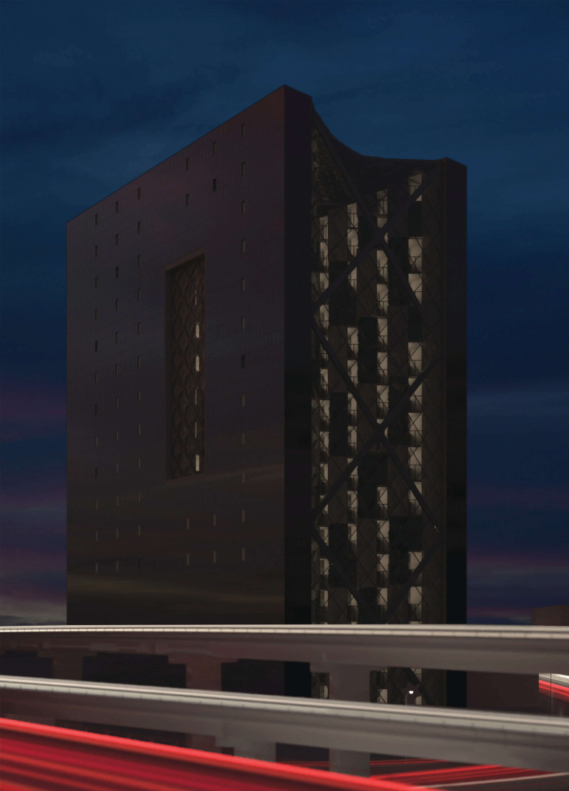 Inward-Facing Apartments with Vertical Gardens and Sound Insulation for Dense Urban Living