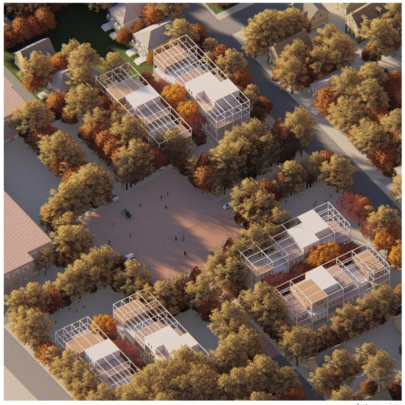 Charred Wooden Shingles and Cross-Laminated Timber Define Flexible Community Living Solutions