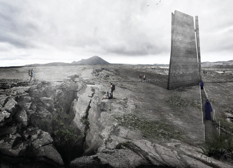 Visitor Center Featuring Reinforced Rammed Earth and Natural Light Integration Amidst Iceland's Landscape