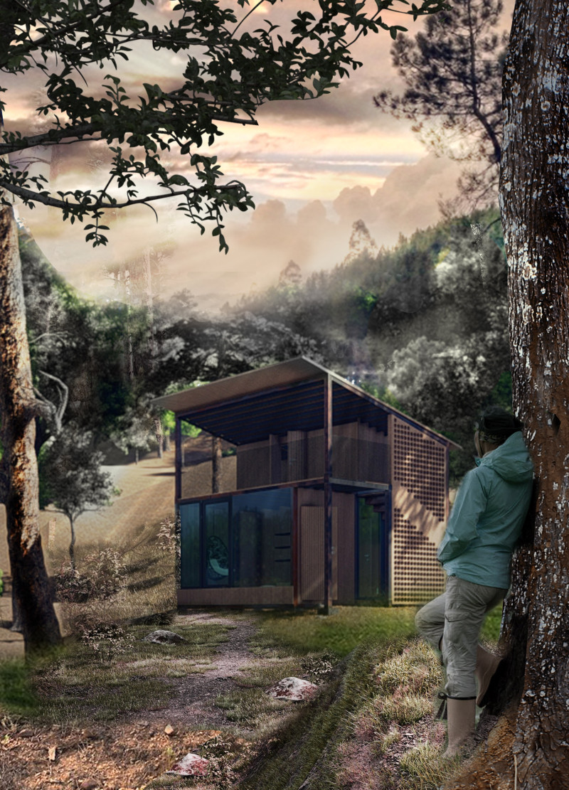 Micro-Perforated Facade And Cork Flooring Define Clifftop Retreat Accommodations