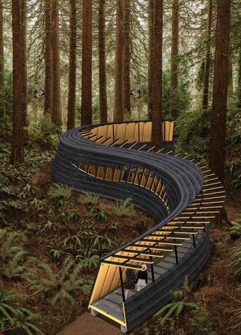 Charred Wood and Mycelium Pavilion Embracing Forest Regeneration Through Modular Design  