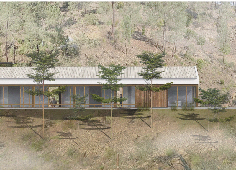 Cork Insulated Retreat With Expansive Glass Facades Nestled In Nature