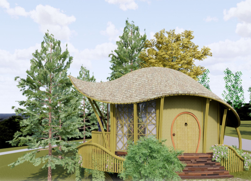 Bamboo Pods Seamlessly Integrated Into The Landscape For Eco-Friendly Retreat  