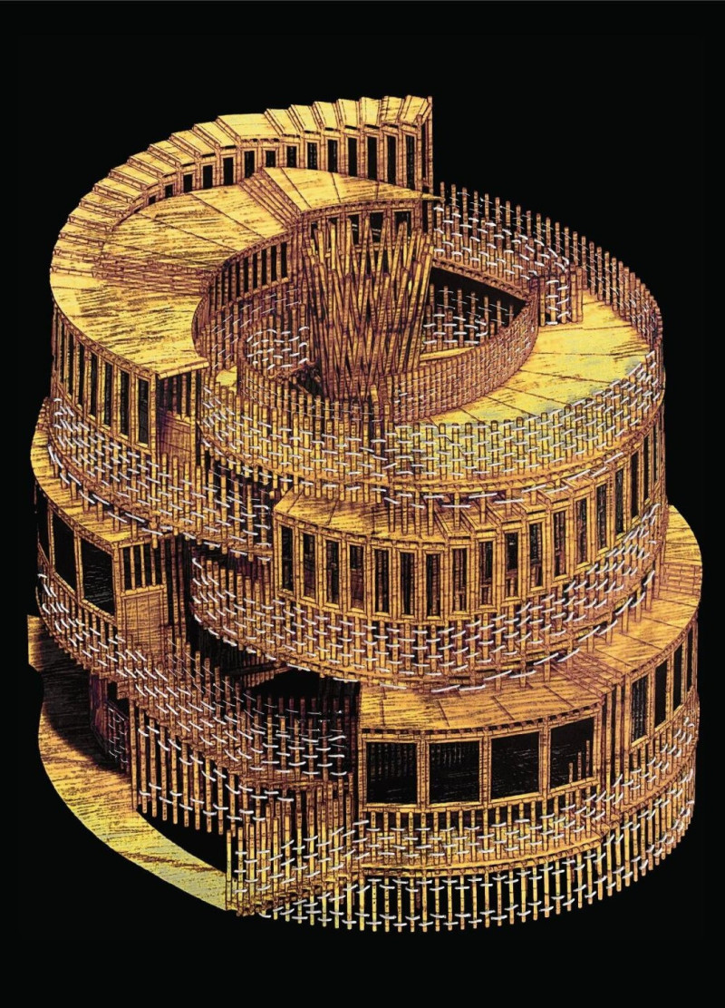 Tactile Experience With Bamboo Framework and Rope Connections in Residential Design  
