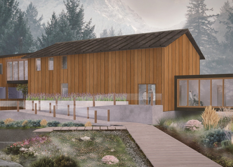 Cross-Laminated Timber Panels and Charred Shingles Integrate Into Hillside Community Center Design