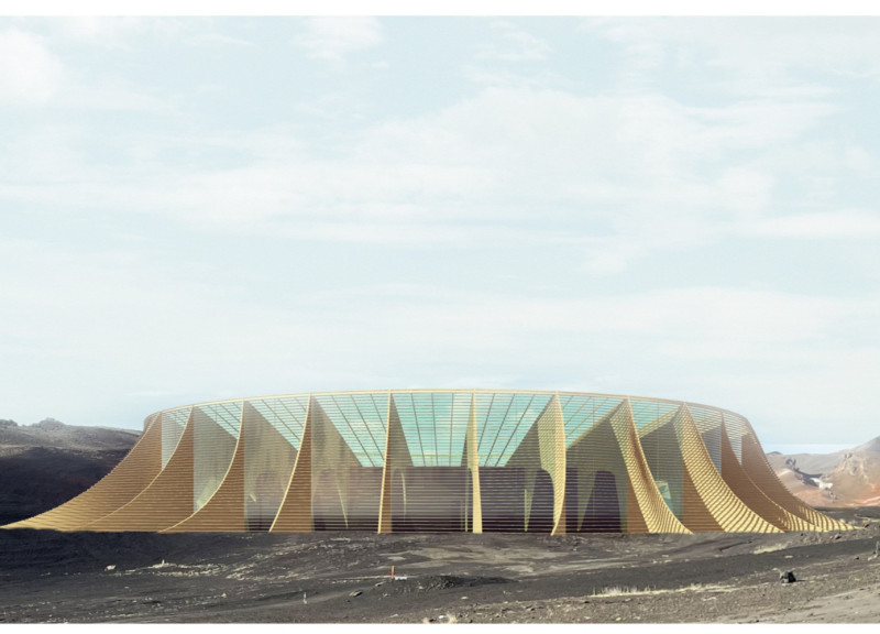 Circular Greenhouse Enveloped by Glulam and Natural Light in a Volcanic Landscape