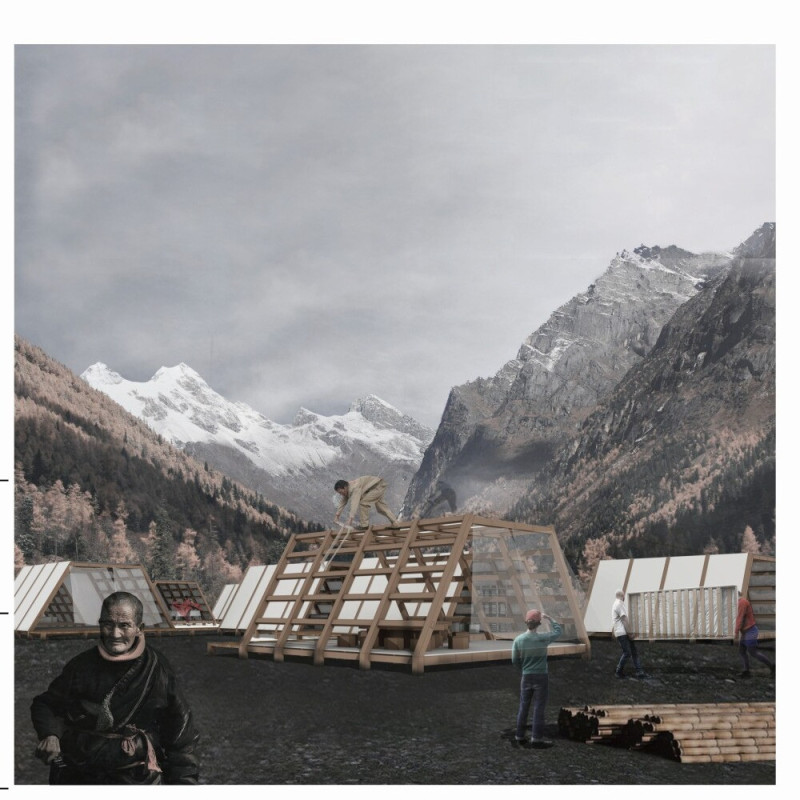 Charred Wooden Shingles and Modular Design for Resilient Community Living