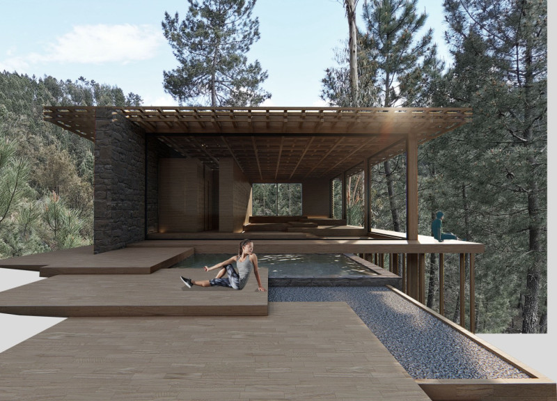 Charred Wooden Shingles and Cross-Laminated Timber Panels Create a Tranquil Yoga Retreat on a Cliff  
