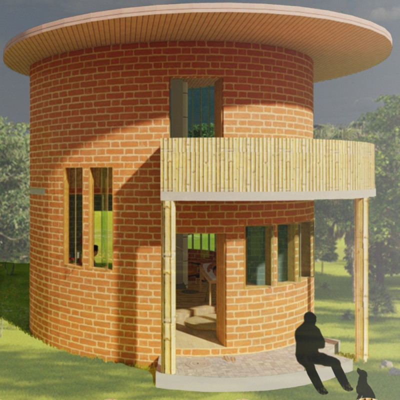 Natural Light and Flood-Resilient Design in Laterite and Bamboo Medical Facility  