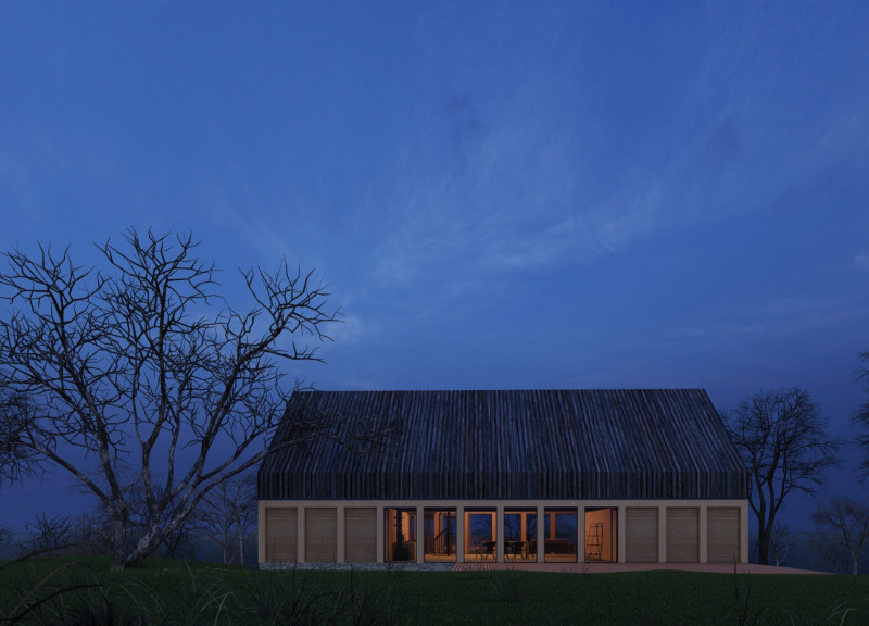 Charred Wooden Shingles and Laminated Timber Frame Defining Artistic Living Near Lake Cernoties