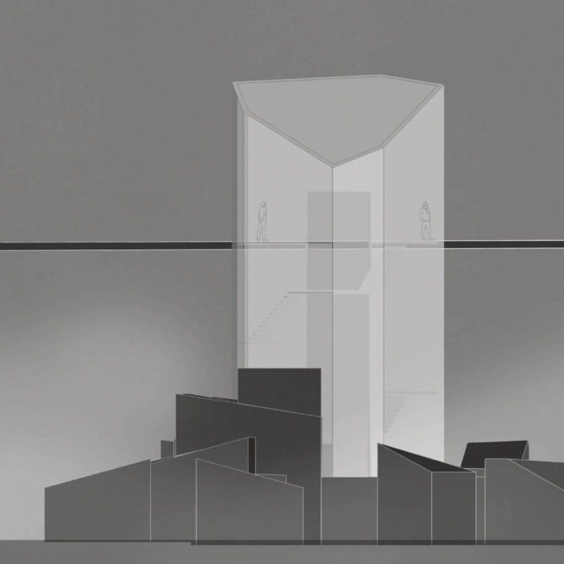 Faceted Glass and Concrete Structures Inspired by Tectonic Movement in a Sustainable Community Environment