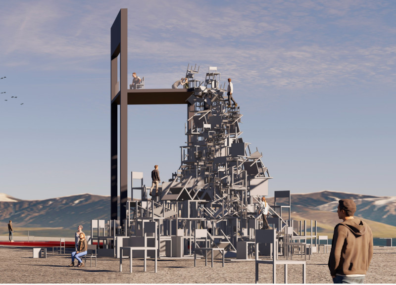 Canopy Structures Crafted from Reinforced Concrete and Weather-Resistant Steel for Rest Areas in Volcanic Landscapes