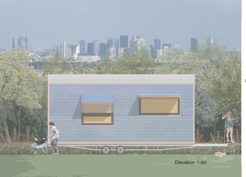 Reimagining Space With Reused Train Roof and Eco-Friendly Cork Insulation in a Compact Dwelling  