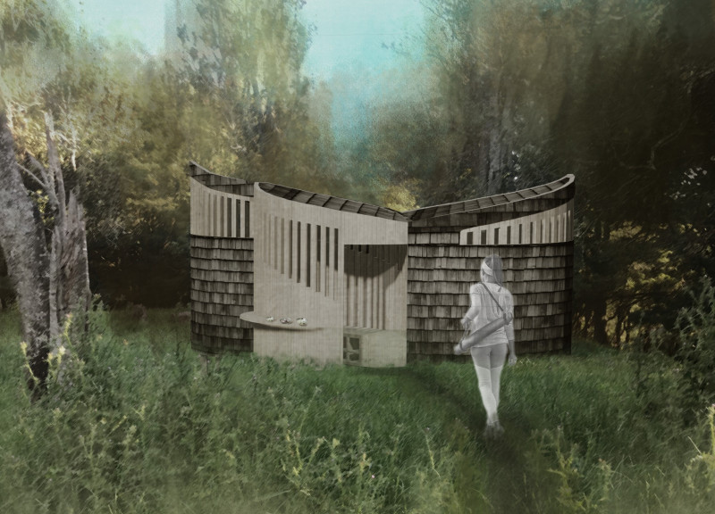 Charred Wooden Shingles and Natural Light Defining a Secluded Meditation Retreat  