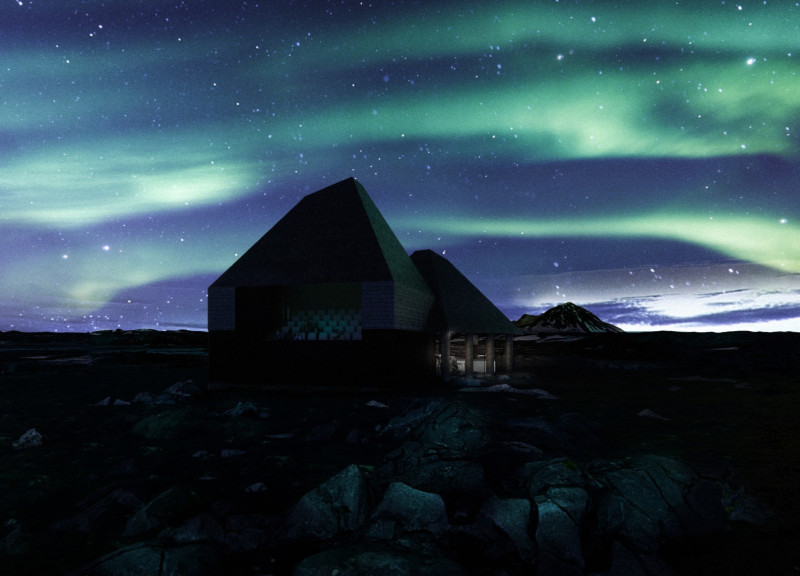 Pyramidal Structure Featuring Locally Sourced Timber and Glass Integration for Community Engagement