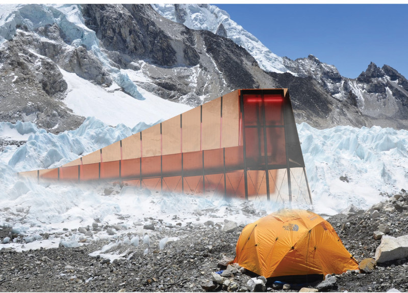 Pyramidal Structure Crafted from Sustainable Timber and Polycarbonate for High-Altitude Sanitation