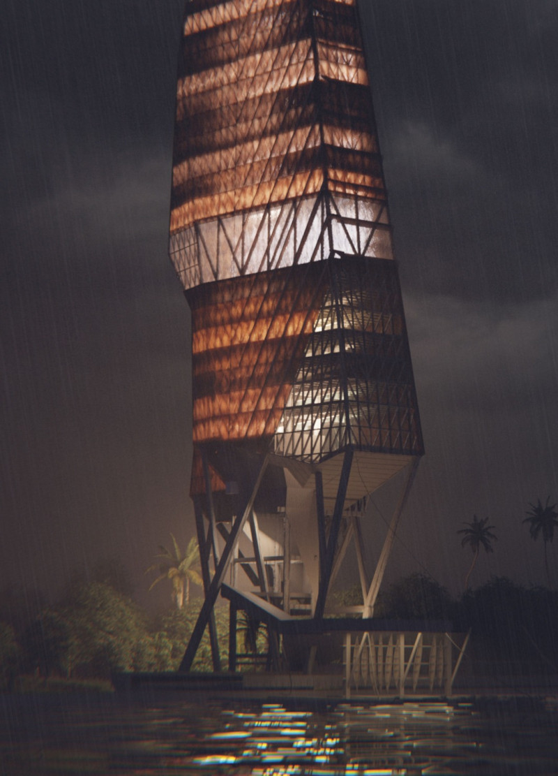 Elevated Canopy of Local Hardwood Embraces Community Spaces in a Subtropical Wetland