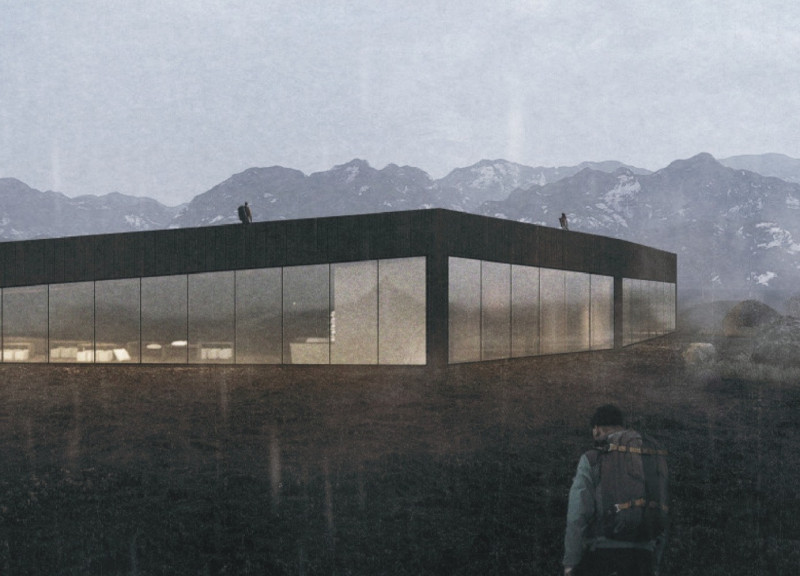 Charred Wooden Shingles Forming a Buried Community Space Embraced by Iceland’s Landscape