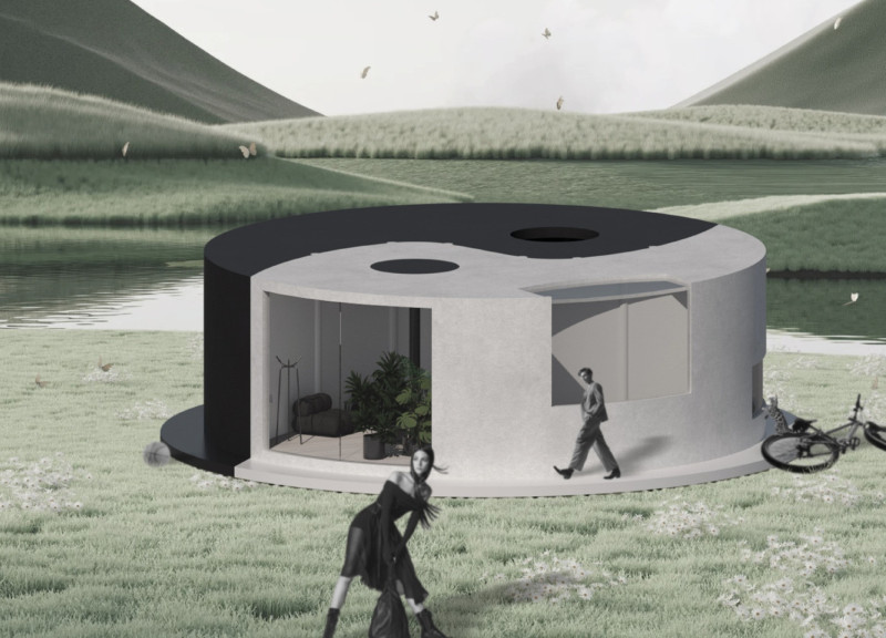 Circular Concrete Shelter Embracing Natural Light in Sweden's Landscape  