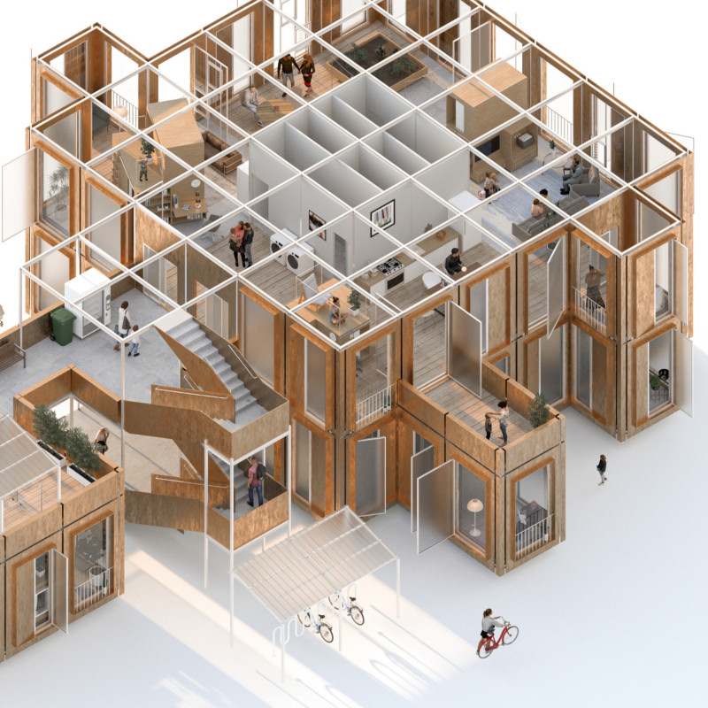Cross-Laminated Timber Panels Shape Sustainable Co-Living Through Adaptive Design  